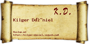 Kilger Dániel névjegykártya